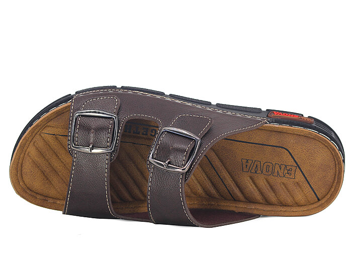 Enova Merdane M242-0119 Monta Kutulu Günlük Terlik Kahve - 2