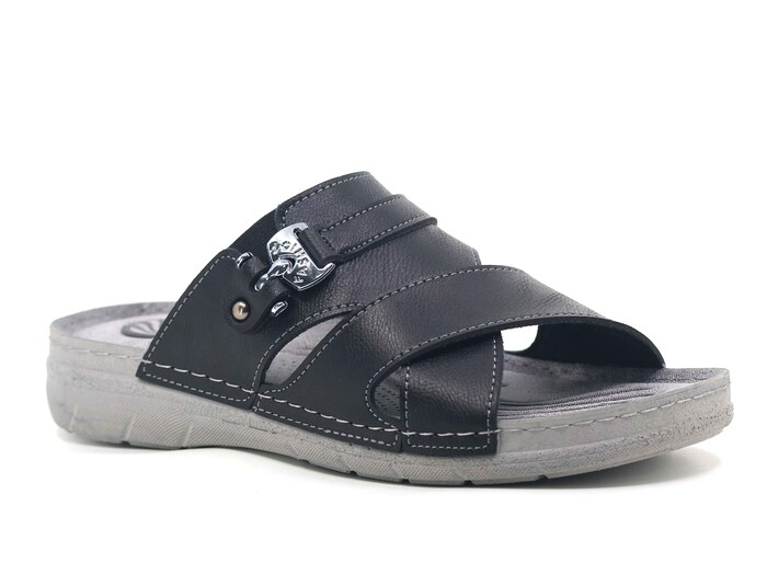 Enova Merdane M244-0105 Düz Çapraz Monta Kutulu Günlük Terlik Siyah 