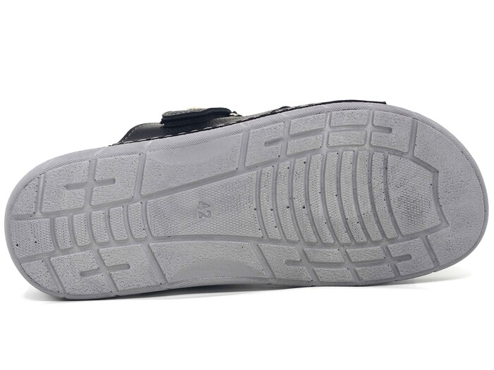 Enova Merdane M244-0111 Çapraz Üç Bantlı Monta Günlük Terlik Siyah - 3