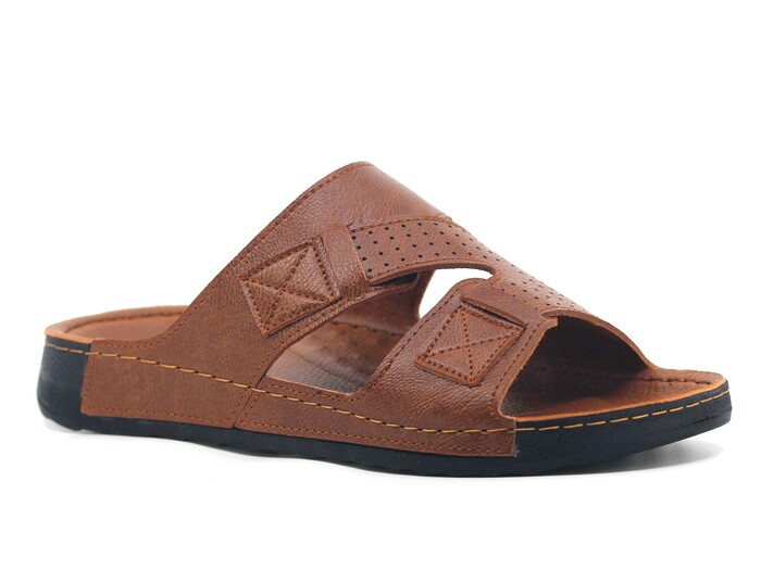 Enova Merdane M246-0101 Çapraz Monta Kutulu Günlük Terlik Taba - 1