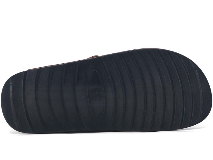 Enova Merdane M246-0110 Çapraz Tokalı Monta Kutulu Günlük Terlik Kahve