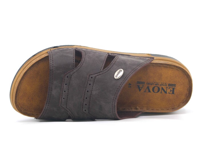 Enova Merdane M253-0102 Monta Kutulu Günlük Terlik Kahve - 2