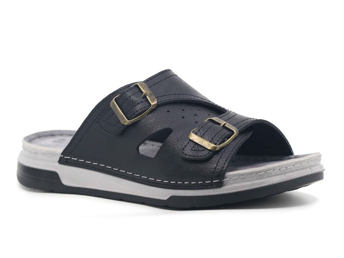 Enova Merdane M253-0113 Monta Tokalı Kutulu Günlük Terlik Siyah - 1