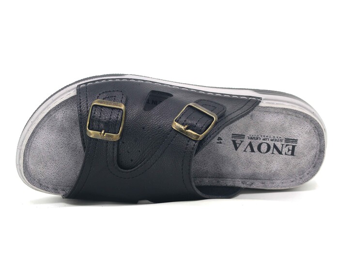 Enova Merdane M253-0113 Monta Tokalı Kutulu Günlük Terlik Siyah - Enova (1)