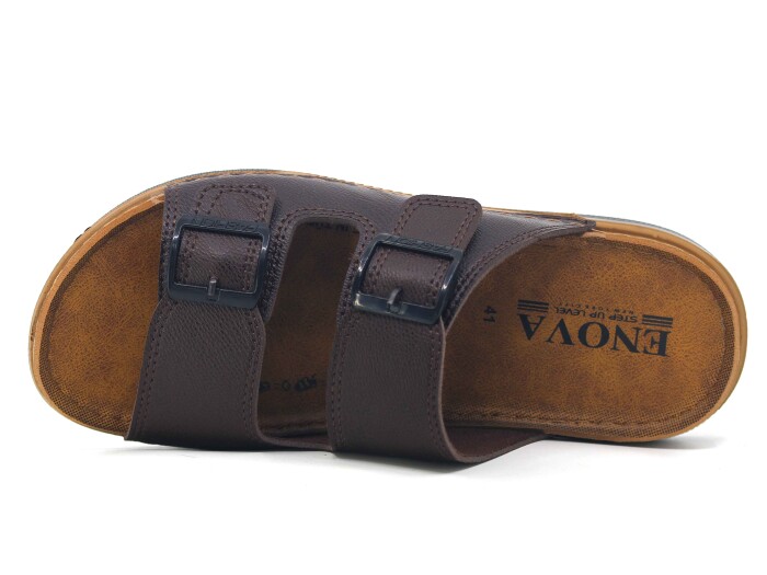 Enova Merdane M253-0202 Monta Kutulu Günlük Terlik Kahve - Enova (1)