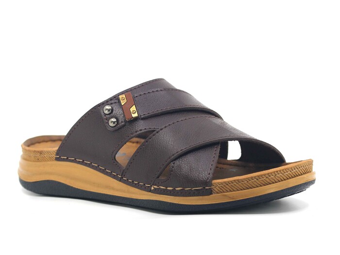 Enova Merdane M254-0103 Geçmeli Monta Kutulu Günlük Terlik Kahve 