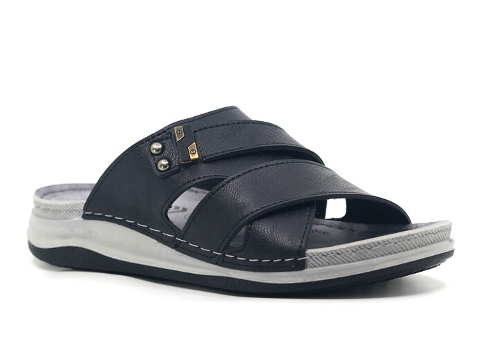 Enova Merdane M254-0103 Geçmeli Monta Kutulu Günlük Terlik Siyah - 1