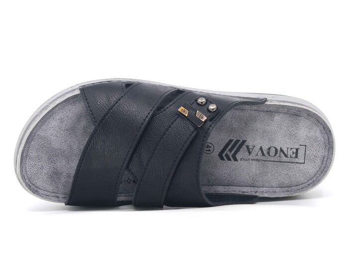 Enova Merdane M254-0103 Geçmeli Monta Kutulu Günlük Terlik Siyah - Enova (1)