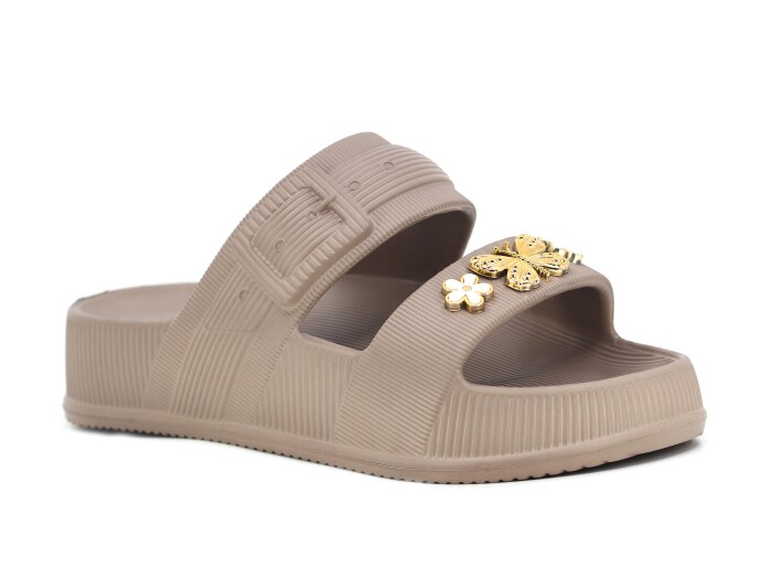 Enova Zenne EZ-204 Taşlı Lux Eva Terlik Kum - Enova