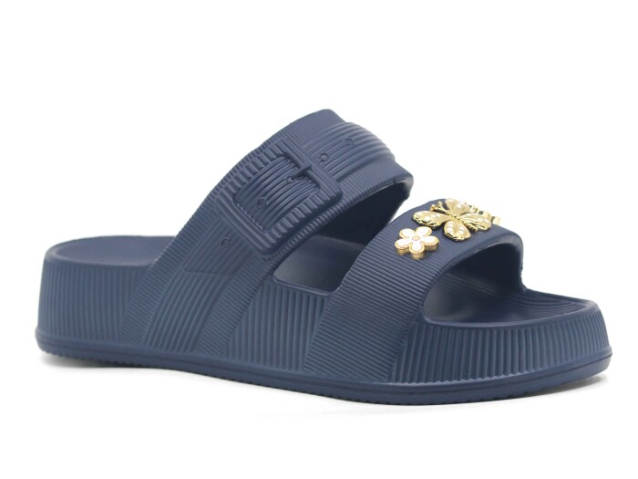 Enova Zenne EZ-204 Taşlı Lux Eva Terlik Lacivert - Enova