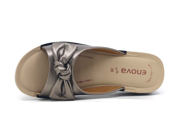 Enova Zenne Fiyonklu Enj. Günlük Terlik Platin - Enova (1)