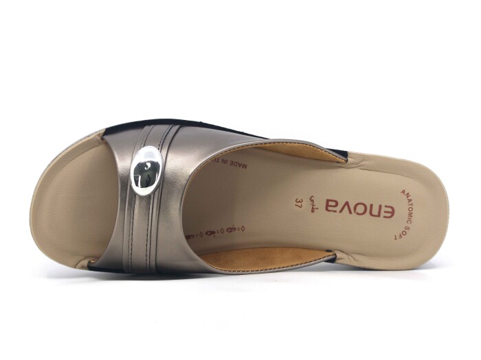 Enova Zenne Taşlı Enj. Günlük Terlik Platin - Enova (1)