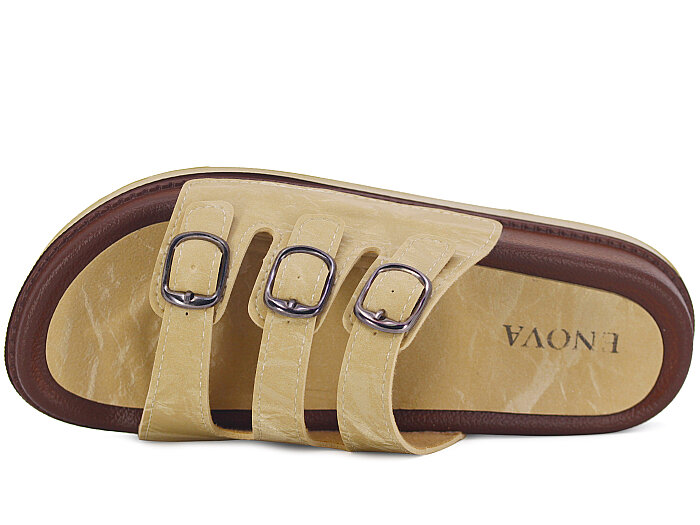 Enova Zenne Z-175-0109 Üç Tokalı Günlük Terlik Bej - 2