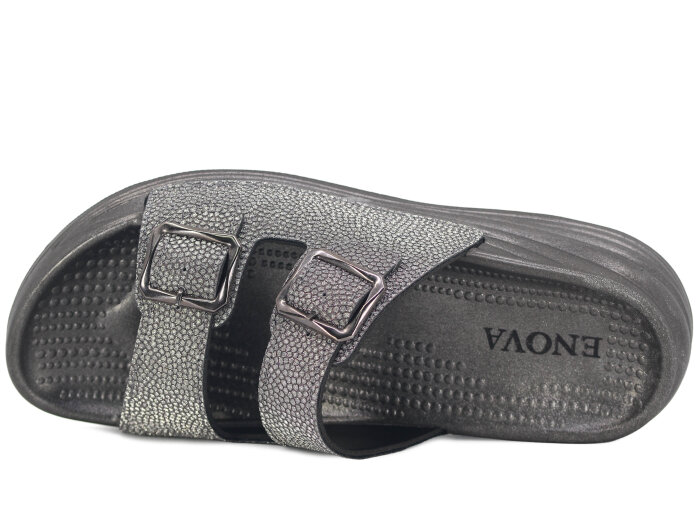 Enova Zenne Z06-0102 Çift Toka Günlük Terlik Füme - Enova (1)