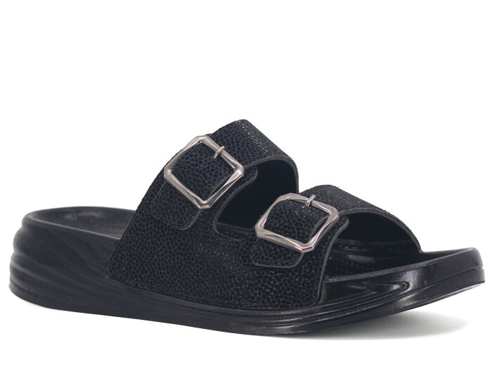 Enova Zenne Z06-0102 Çift Toka Günlük Terlik Siyah - 1