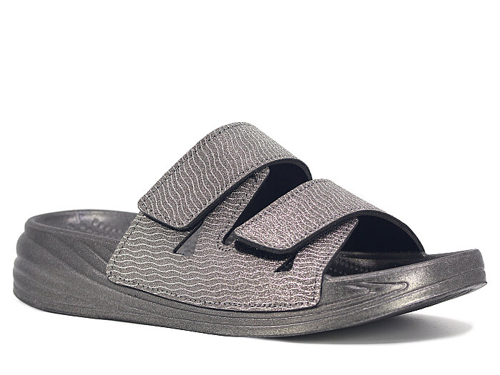 Enova Zenne Z06-0120 Çarpraz Çift Bant Günlük Terlik Füme - Enova