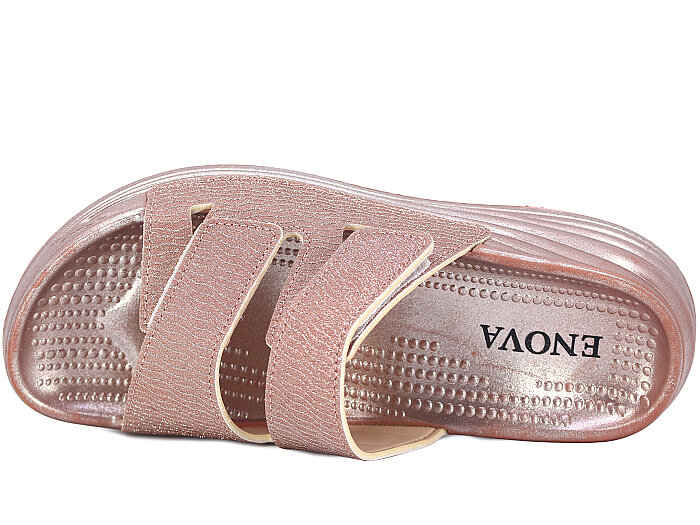 Enova Zenne Z06-0120 Çarpraz Çift Bant Günlük Terlik Pembe - Enova (1)