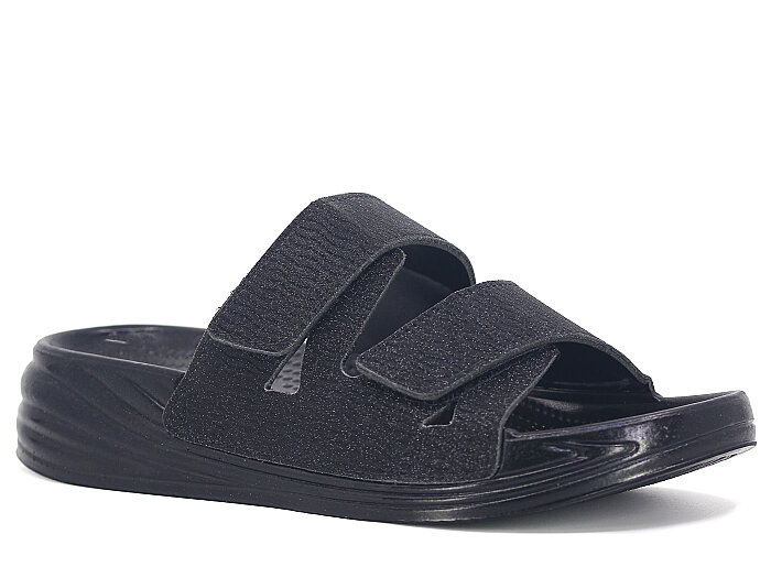 Enova Zenne Z06-0120 Çarpraz Çift Bant Günlük Terlik Siyah - Enova