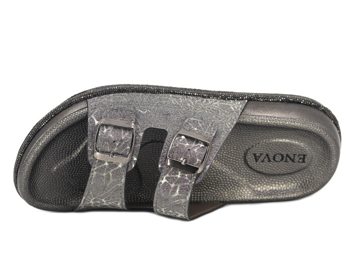 Enova Zenne Z08-0101 Çift Toka Günlük Terlik Füme - Enova (1)