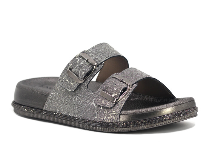 Enova Zenne Z08-0101 Çift Toka Günlük Terlik Füme - Enova