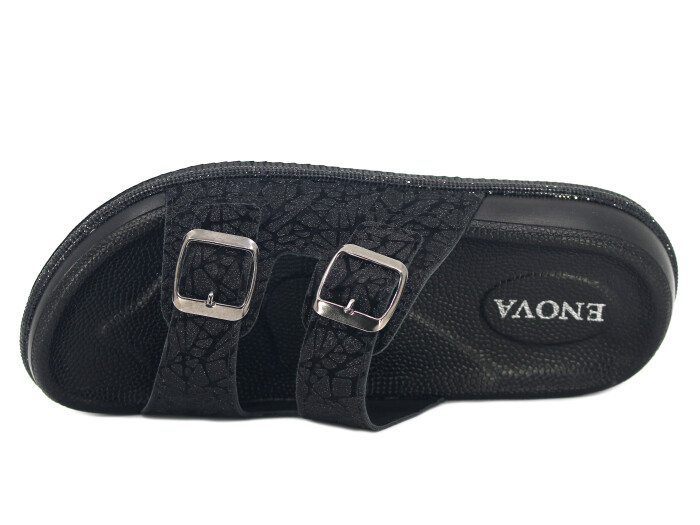 Enova Zenne Z08-0101 Çift Toka Günlük Terlik Siyah - Enova (1)