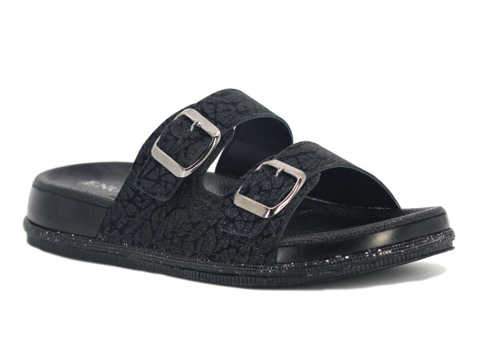 Enova Zenne Z08-0101 Çift Toka Günlük Terlik Siyah - Enova