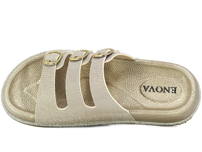 Enova Zenne Z08-0206/1 Çift Toka Günlük Terlik Altın - Enova (1)