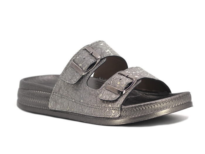 Enova Zenne Z14-0101 Çift Toka Günlük Terlik Füme - Enova