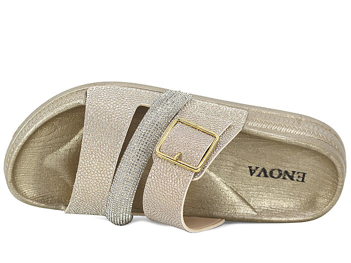 Enova Zenne Z14-0103 Üç Bant Günlük Terlik Altın - Enova (1)