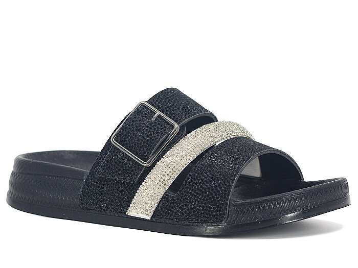 Enova Zenne Z14-0103 Üç Bant Günlük Terlik Siyah - 1