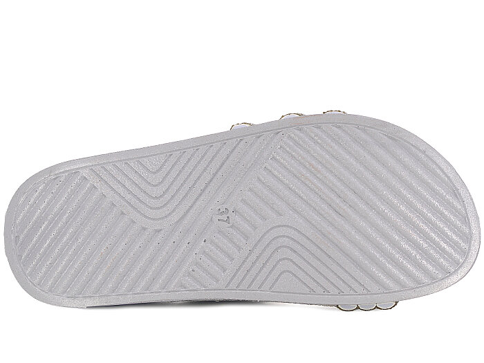 Enova Zenne Z14-0104 Taşlı Tokalı Günlük Terlik Gümüş - 3