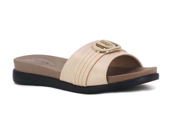 Enova Zenne Z162-0104 Kutulu Günlük Terlik Krem - Enova