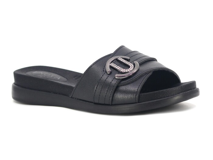 Enova Zenne Z162-0109 Kutulu Günlük Terlik Siyah - Enova