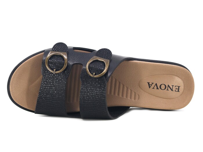 Enova Zenne Z162-0121 Kutulu Günlük Terlik Siyah - Enova (1)