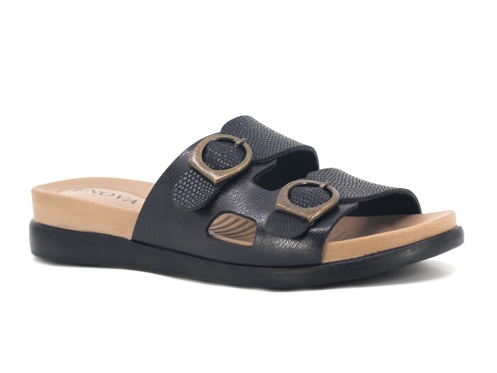 Enova Zenne Z162-0121 Kutulu Günlük Terlik Siyah - Enova