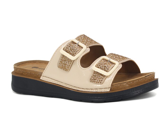 Enova Zenne Z163-0124 Kutulu Günlük Terlik Krem - Enova