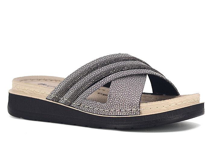 Enova Zenne Z163-0131 Çapraz Bantlı Günlük Terlik Füme - Enova