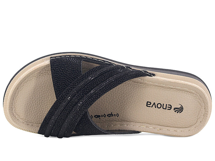 Enova Zenne Z163-0131 Çapraz Bantlı Günlük Terlik Siyah - 2