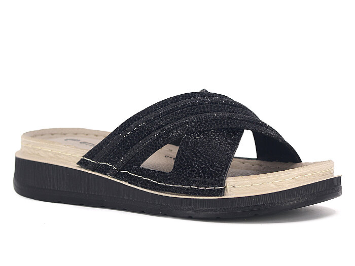 Enova Zenne Z163-0131 Çapraz Bantlı Günlük Terlik Siyah - Enova