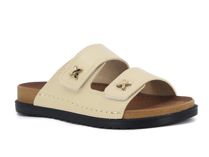 Enova Zenne Z166-0116 Kutulu Günlük Terlik Krem - Enova