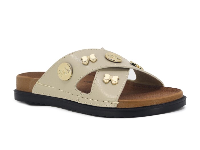 Enova Zenne Z166-0126 Kutulu Günlük Terlik Krem - Enova