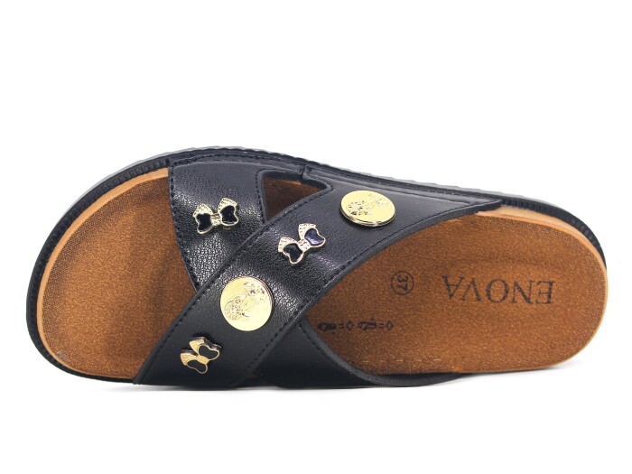 Enova Zenne Z166-0126 Kutulu Günlük Terlik Siyah - Enova (1)