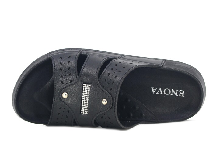 Enova Zenne Z167-0107 Kutulu Günlük Terlik Siyah - Enova (1)