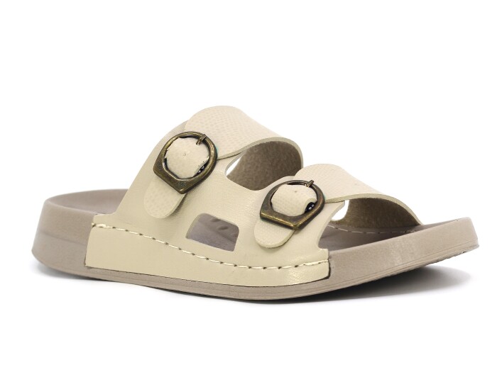 Enova Zenne Z167-0117 Kutulu Günlük Terlik Krem - Enova