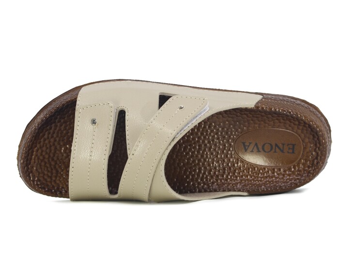 Enova Zenne Z169-0108 Kutulu Günlük Terlik Krem - Enova (1)