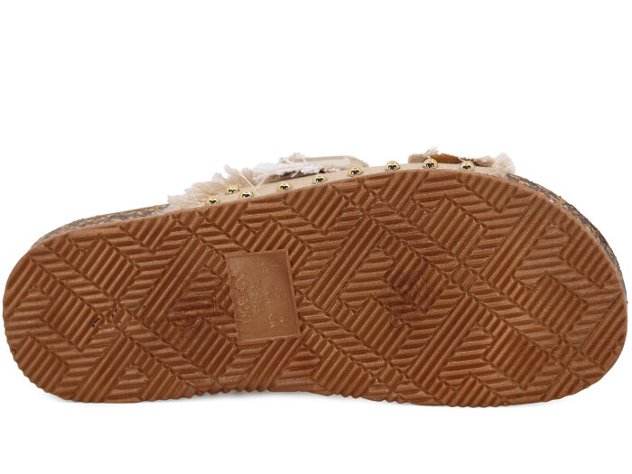 Enova Zenne Z183-0115 Çift Toka Taşlı Günlük Terlik Bej - 3