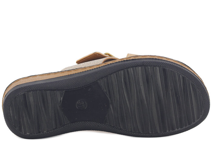 Enova Zenne Z77-0101 Çapraz Tokalı Günlük Terlik Altın - 3