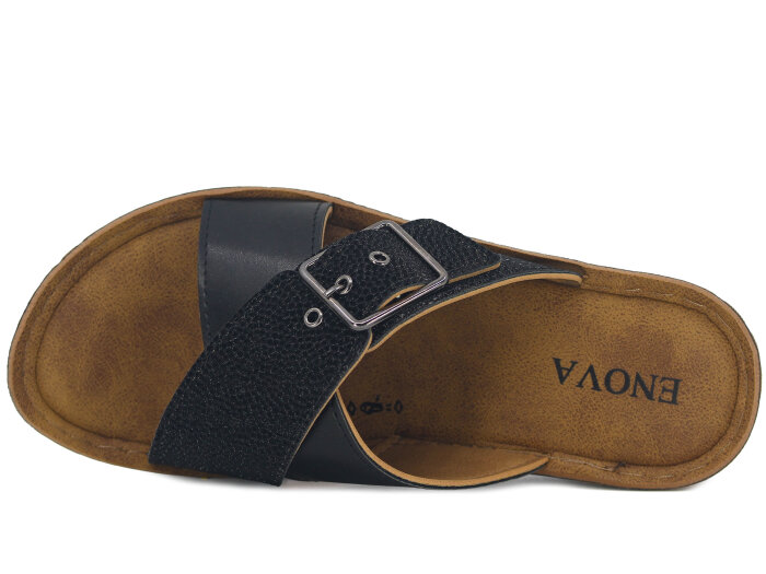 Enova Zenne Z77-0101 Çapraz Tokalı Günlük Terlik Siyah - 2