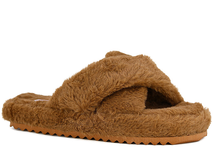 Erez Zenne Çapraz Burnu Açık Ev Terliği Camel - 1