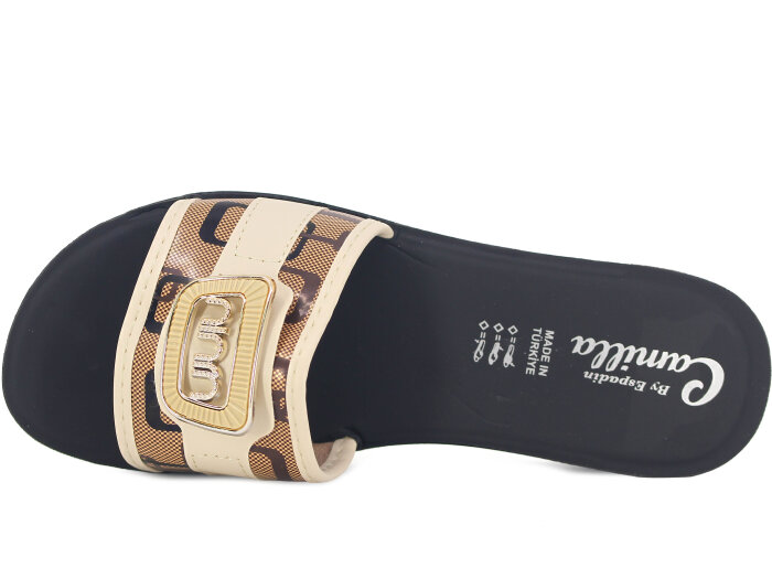 Espadin Zenne Z-1903 Tokalı Günlük Terlik Bej - 2